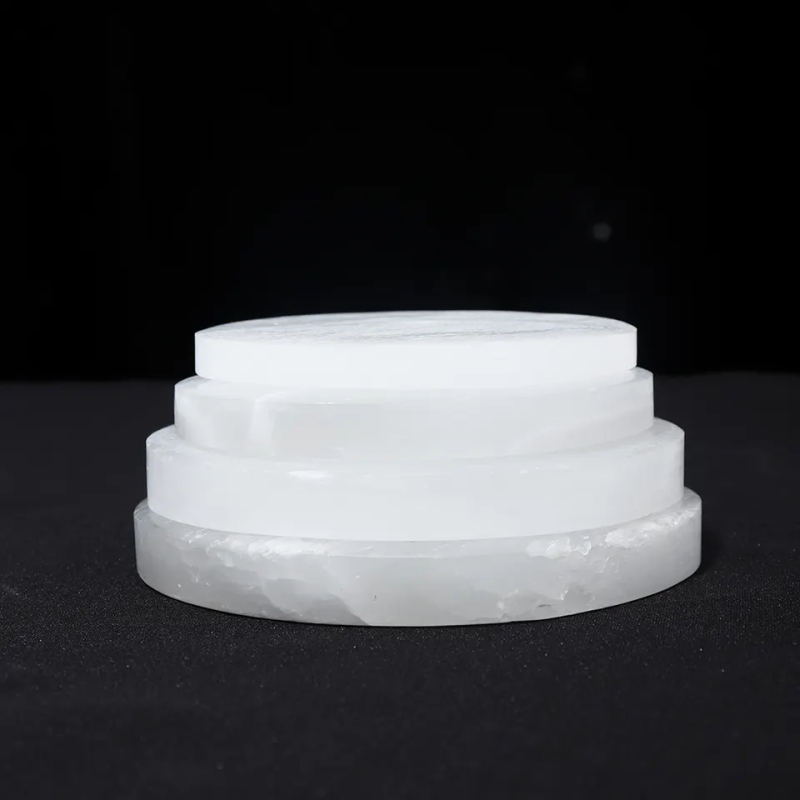 Crystal Crafts Manufacturer - Wholesale Natural White Selenite Round Plate Home Decor