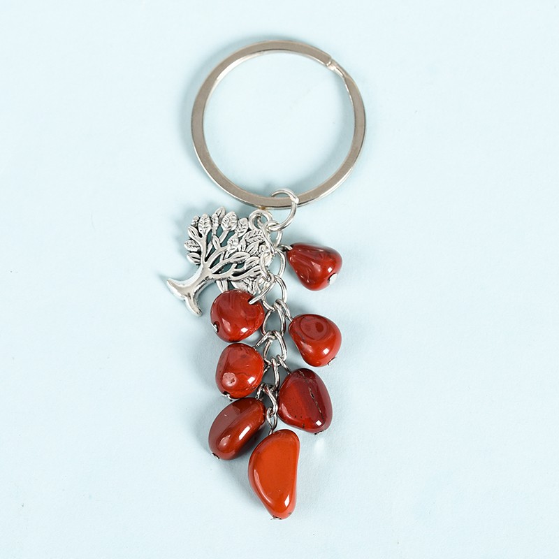 Polished Keychain Manufacturer - Fashion Spiritual Polished Quartz Tumble Stone Keychain