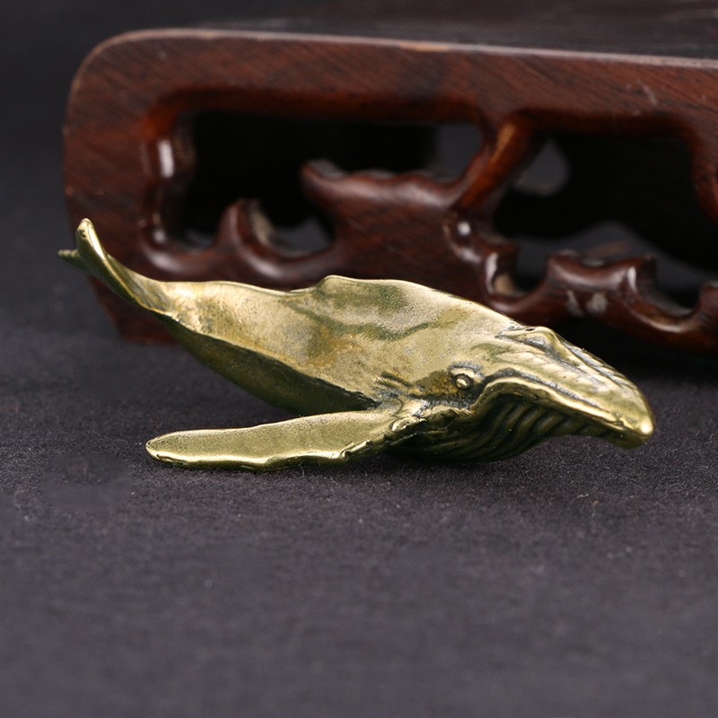 Brass Whale Sculpture Supplier - Antique Style Handmade Vintage Copper Tea Pet Decoration