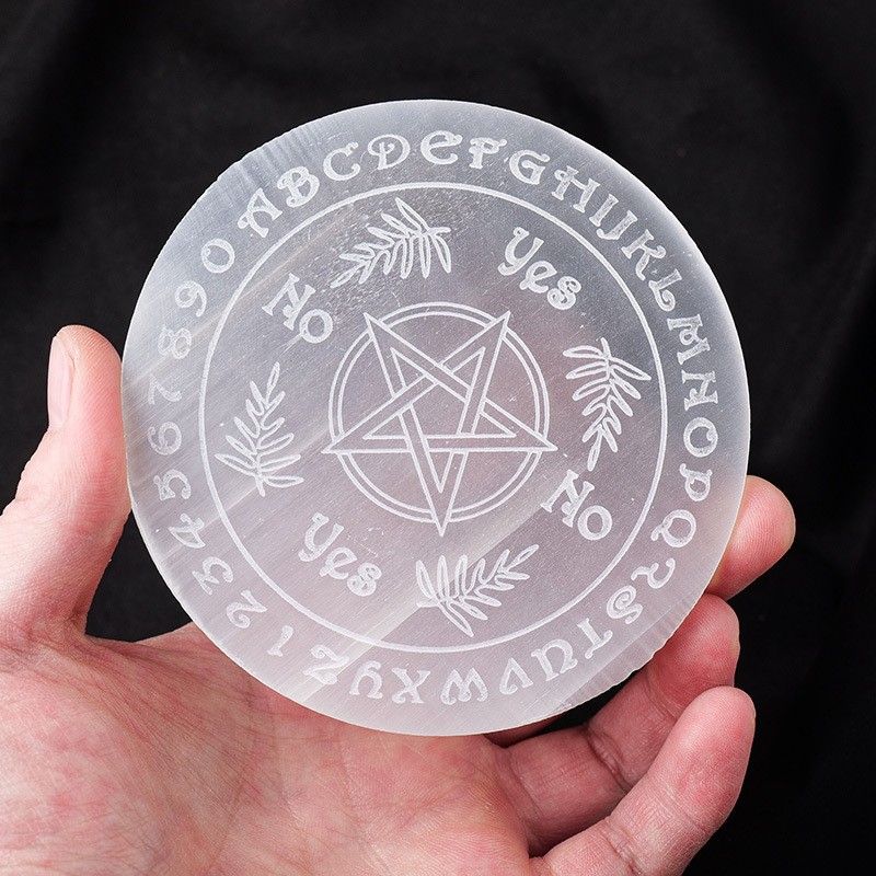 Selenite Plate Supplier - Customized Wholesale Natural Selenite Charging Plate Round Slab