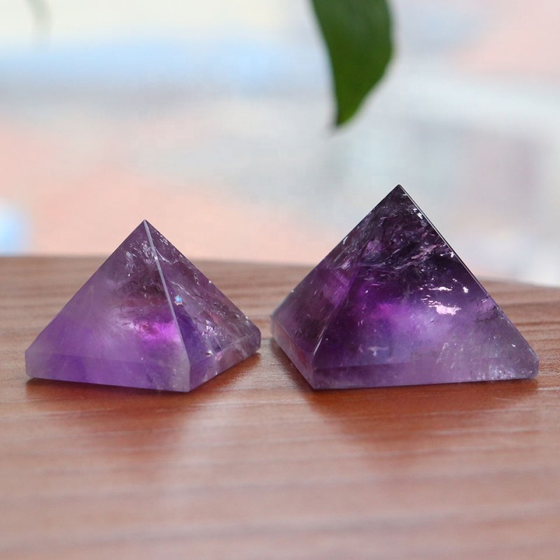 Gemstone Pyramid Supplier - Natural Labradorite Amethyst Gemstone Carving Pyramids