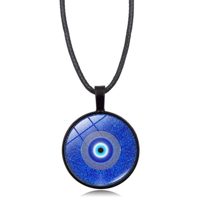 Evil Eye Necklace Factory - Sea Blue Glass Lucky Pendulum Turkish Evil Eye Pendant