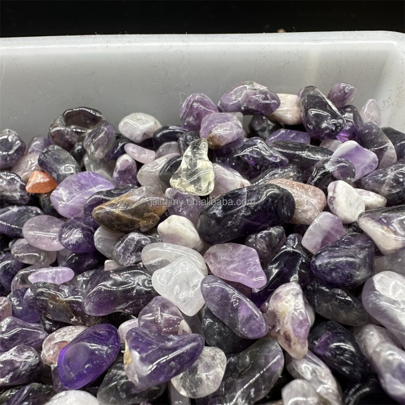 Crystal Chips Factory - 10mm Tumbled Amethyst Gravel Healing Stone for Home Decor