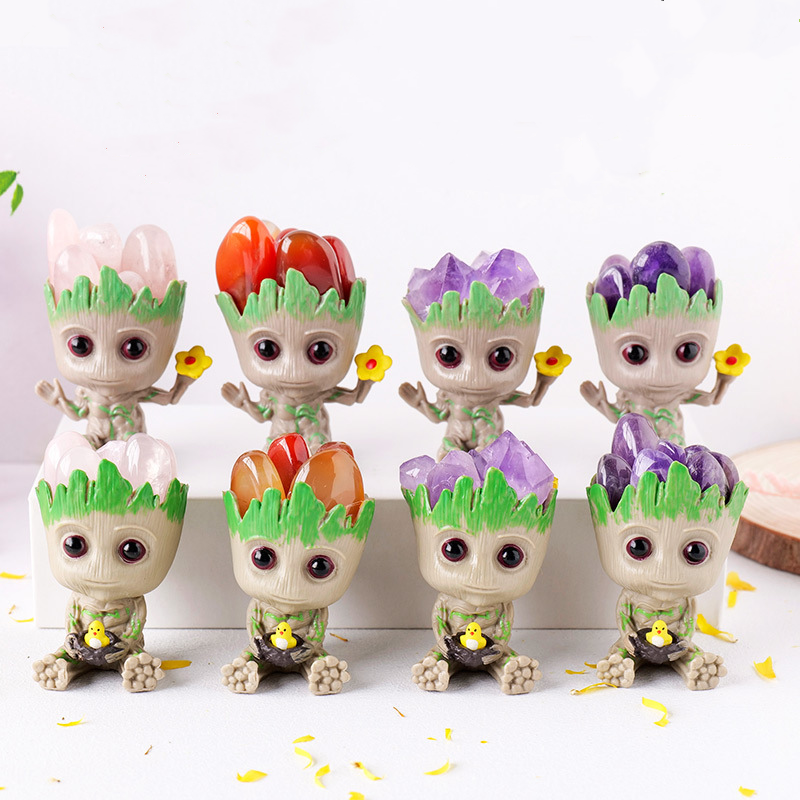 Crystal Carving Supplier - Wholesale Amethyst Cluster Clear Quartz Groot Carving Ornament