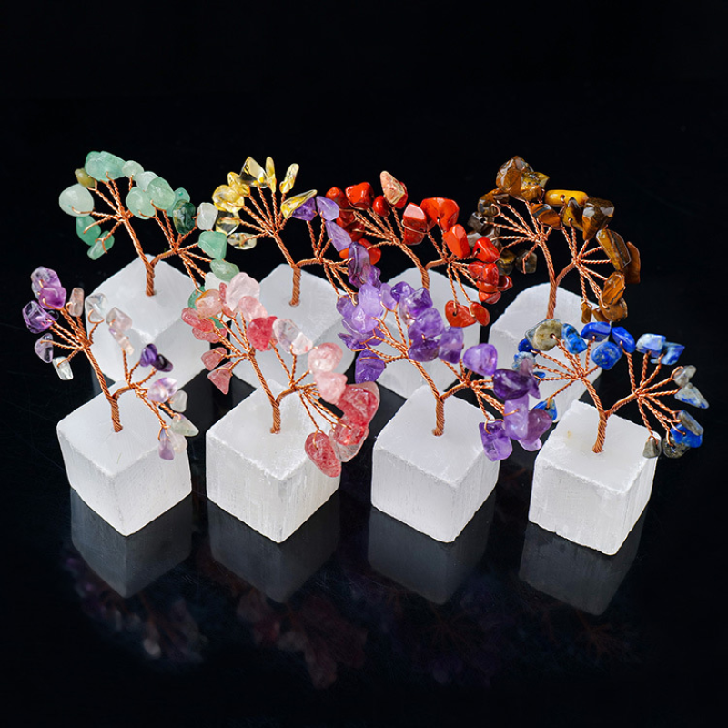 Spiritual Tree Manufacturer - Wholesale Natural White Selenite Base Crystal Tree Crafts