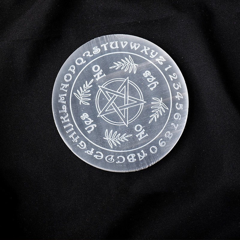 Selenite Plate Supplier - Customized Wholesale Natural Selenite Charging Plate Round Slab