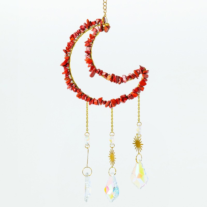 Wind Chimes Manufacturer - Hot Sale Natural Moon Amethyst Gravel Suncatcher Crystal