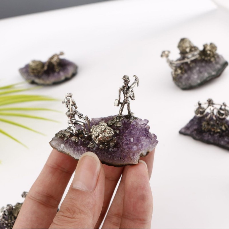 Raw Mineral Manufacturer - Natural Amethyst Crystal Cluster Raw Mineral Specimen Decor