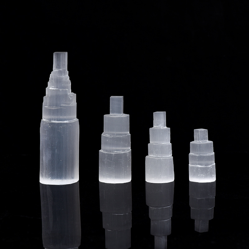 Healing Wand Factory - New Arrival Hand Carved White Selenite Tower Wand Spiritual