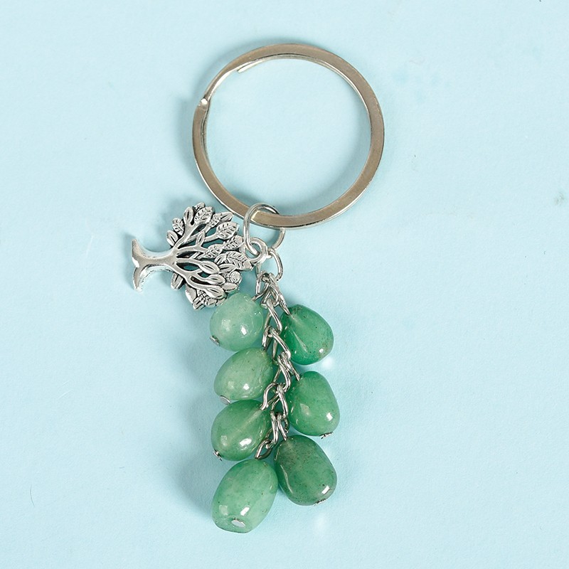 Polished Keychain Manufacturer - Fashion Spiritual Polished Quartz Tumble Stone Keychain