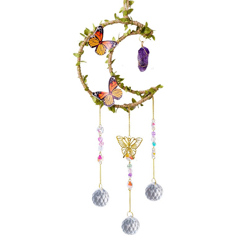 Sun Catcher Supplier - Cheap Price Green Vine Moon Butterfly Amethyst Crystal Ball