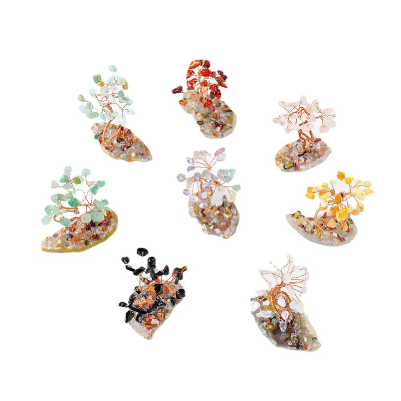 Gemstone Tree Supplier - Factory Price Natural Agate Base Crystal Chips Tree Decor