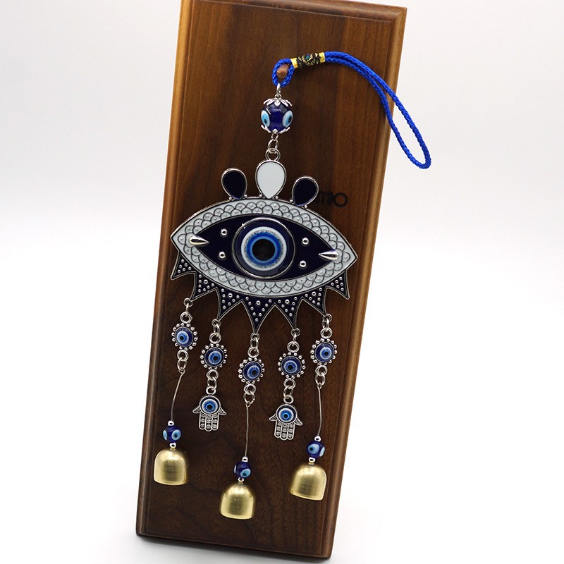 Home Decor Factory - Fashion Blue Turkey Evil Eye Metal Wind Chimes Bell Decorative