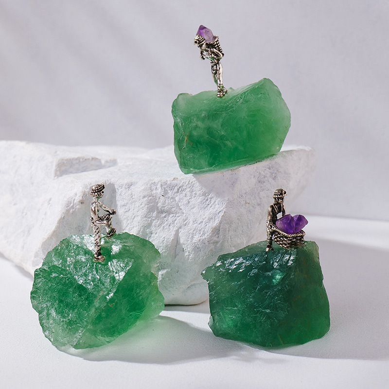 Raw Crystal Crafts Manufacturer - Copper Art Ore Specimen Amethyst Miner Natural Stone