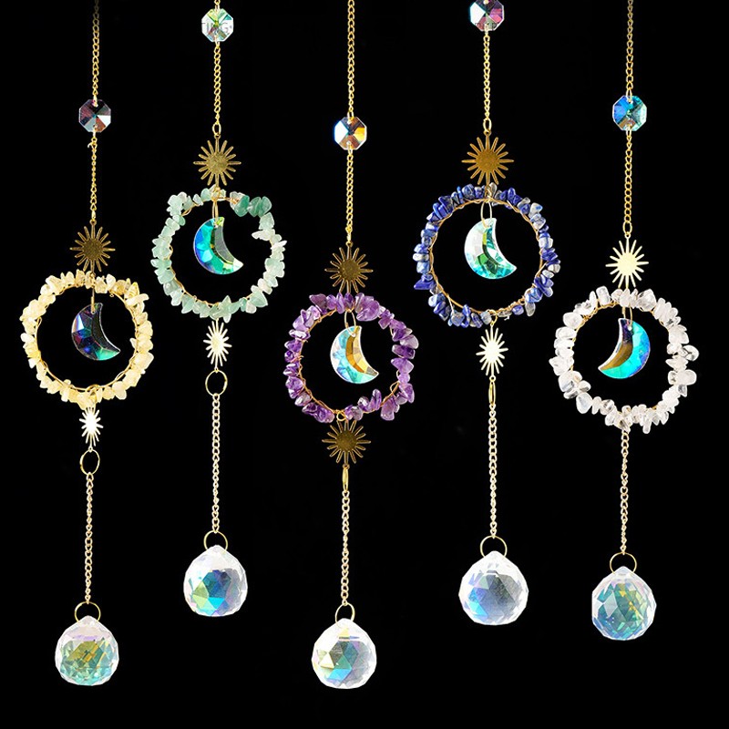 Sun Catcher Supplier - Natural Handmade Rose Quartz Chips Wind Chimes Crystal