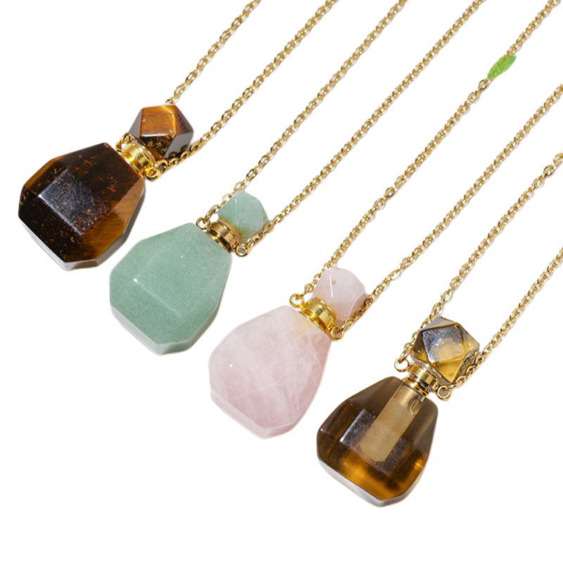 Perfume Bottle Pendant Manufacturer - Wholesale Tiger Eye Amethyst Natural Stone Mini