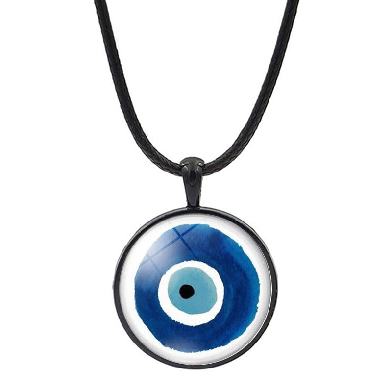 Evil Eye Necklace Factory - Sea Blue Glass Lucky Pendulum Turkish Evil Eye Pendant