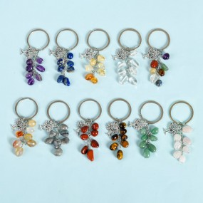 Polished Keychain Manufacturer - Fashion Spiritual Polished Quartz Tumble Stone Keychain