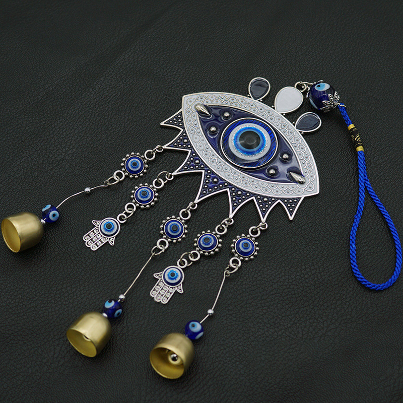 Home Decor Factory - Fashion Blue Turkey Evil Eye Metal Wind Chimes Bell Decorative