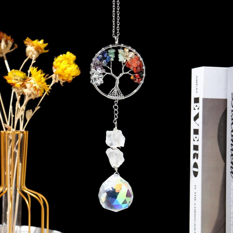 Crystal Crafts Factory - Wholesale Seven Chakra Energy Chips Tree of Life Sun Catcher