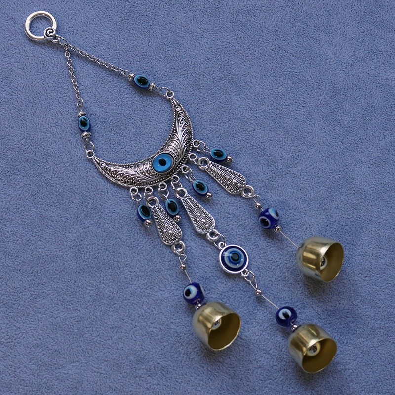 Car Hanging Factory - Devil's Eye Metal Moon Shape Car Hanging Blue Evil Angel Eye