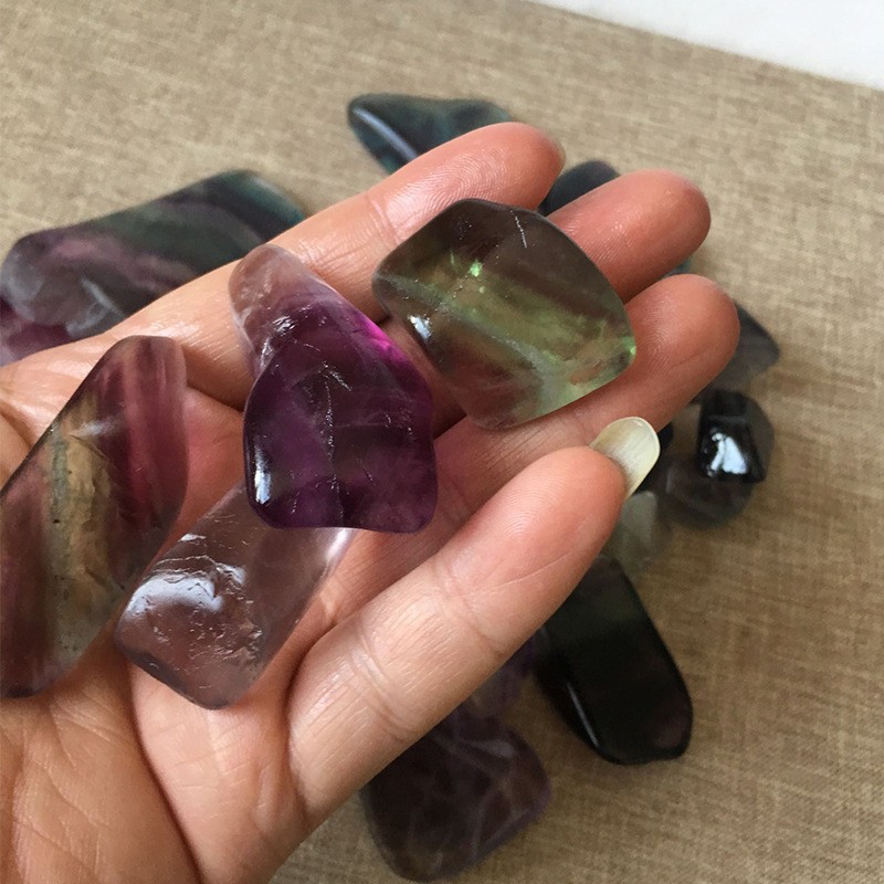 Tumbled Gemstones Manufacturer - Wholesale Natural Irregular Rainbow Fluorite Crystal Stone