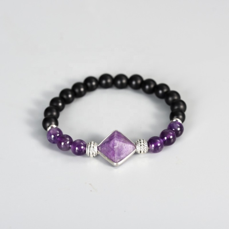 Stone Bracelet Supplier - Natural Stone Beads Healing Crystal Tiger Eye Pyramid Bracelet