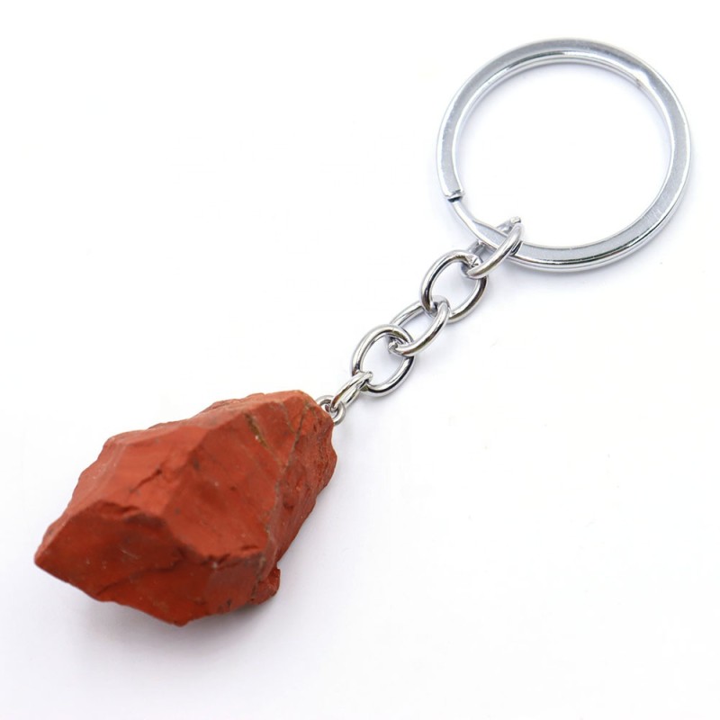 Raw Stone Keychain Manufacturer - Wholesale Natural Crystal Raw Stone Irregular Key Chain