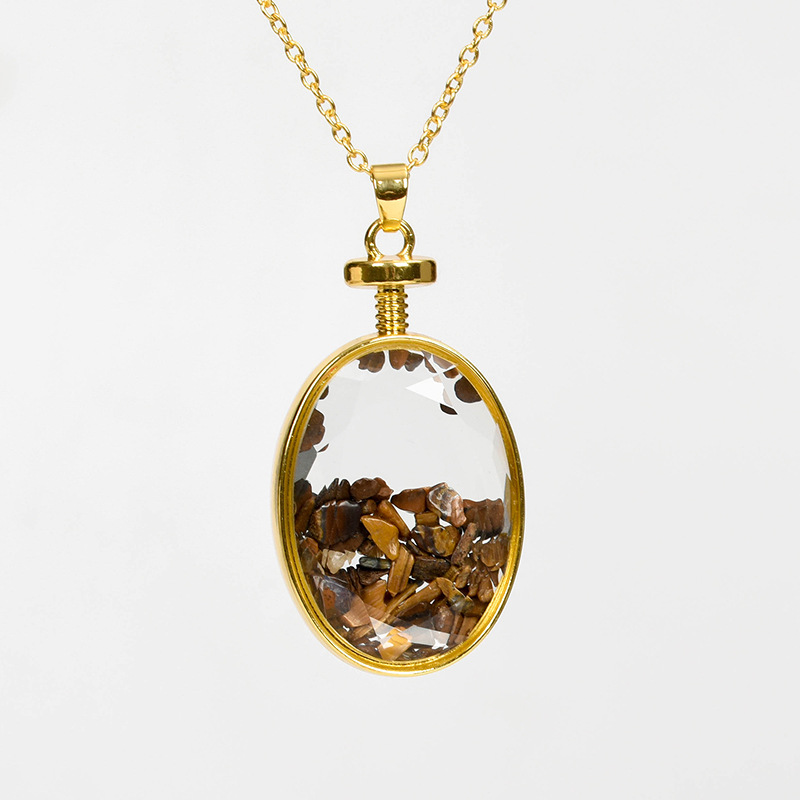 Gemstone Pendant Factory - Fashion Oval Amethyst Gravel Silver Pendant Healing Stone