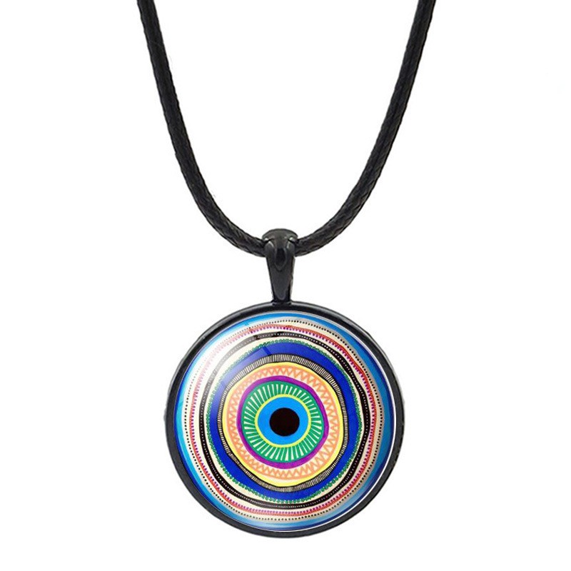 Evil Eye Necklace Factory - Sea Blue Glass Lucky Pendulum Turkish Evil Eye Pendant