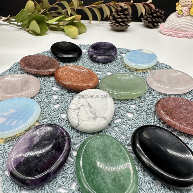 Healing Stone Factory - New Arrival Natural Polished Oval Shaped Crystal Worry Stone