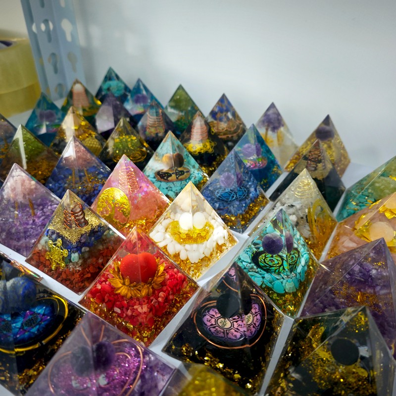Orgone Pyramid Manufacturer - 5cm 6cm Wholesale Healing Crystals Resin Energy Orgonite
