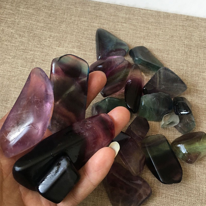 Tumbled Gemstones Manufacturer - Wholesale Natural Irregular Rainbow Fluorite Crystal Stone