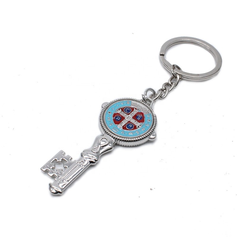 Religious Keychain Factory - St Benedict Cross Medal Pendant Bookbag Purse Charm