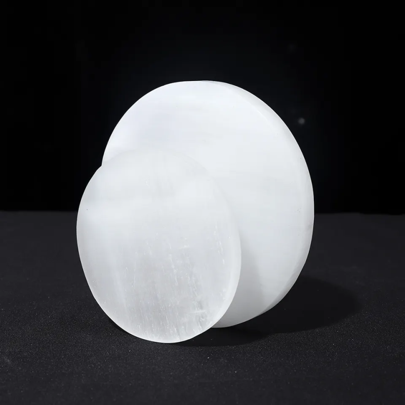Crystal Crafts Manufacturer - Wholesale Natural White Selenite Round Plate Home Decor
