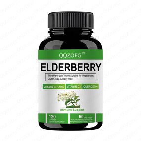 Elderberry Capsules Manufacturer - 1000mg with Zinc for Immune Support, 120 Veggie Capsules