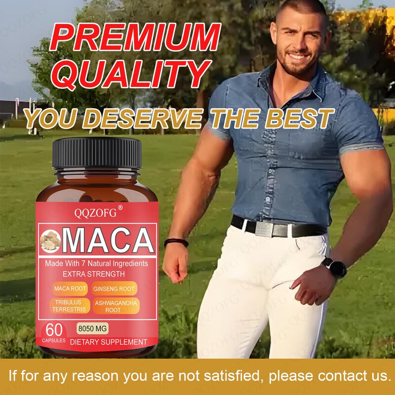 MACA Extract Capsules Manufacturer - Customized Black Capsules for Energy & Hormonal Balance with Ginseng & Ashwagandha