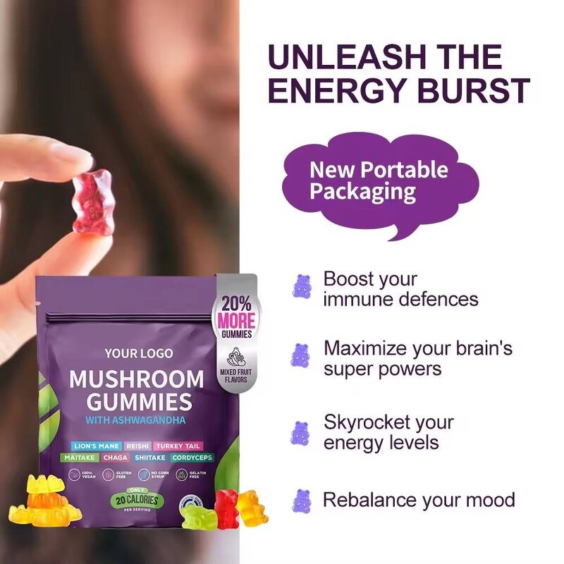 Lion's Mane Reishi Mushroom Gummies Manufacturer - Private Label Organic Nootropic Brain Supplements for Memory & Immune Support