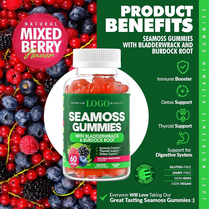 Seaweed Gummies Manufacturer - OEM/ODM for Immune Thyroid Support, Detox, Energy Boost, Gluten-Free Vegan Vitamins