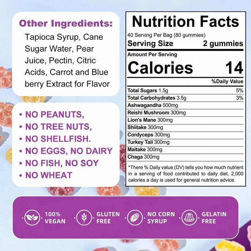 Lion's Mane Reishi Mushroom Gummies Manufacturer - Private Label Organic Nootropic Brain Supplements for Memory & Immune Support