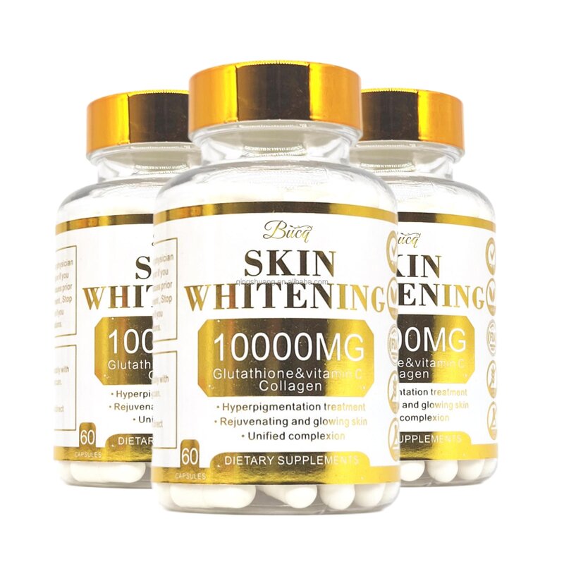 L-Glutathione Collagen Vitamin C Supplement for Women - Private Label Skin & Hair Support 60-count