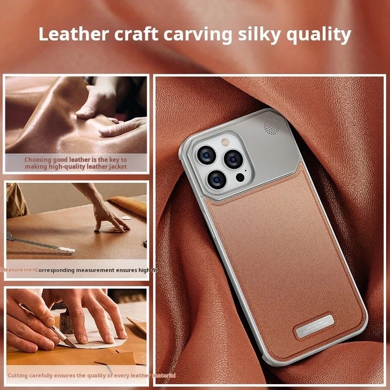 Phone Case Factory - Business Leather Aluminum 2-in-1 Metal Case