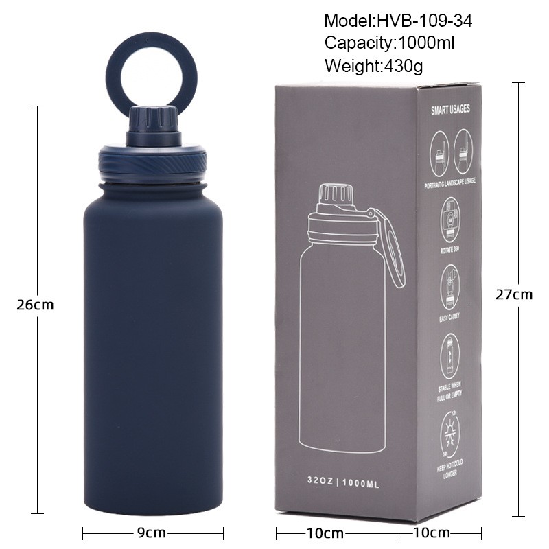 Water Bottle Supplier - 1L Stainless Steel Gym Magnetic Phone Holder