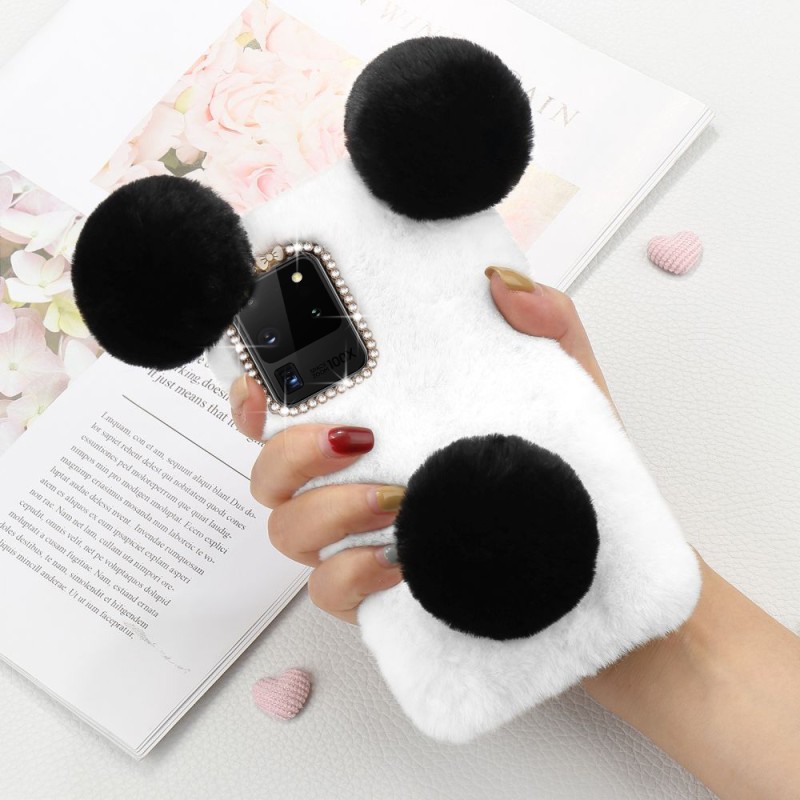 Phone Case Factory - Shockproof Pink Cartoon Panda Plush Case
