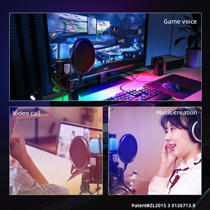 USB Microphone Factory - RGB Condenser Gaming Streaming Podcast Mic