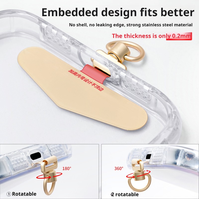 Phone Lanyard Manufacturer - 360 Rotating Metal Anti-lost Detachable Strap