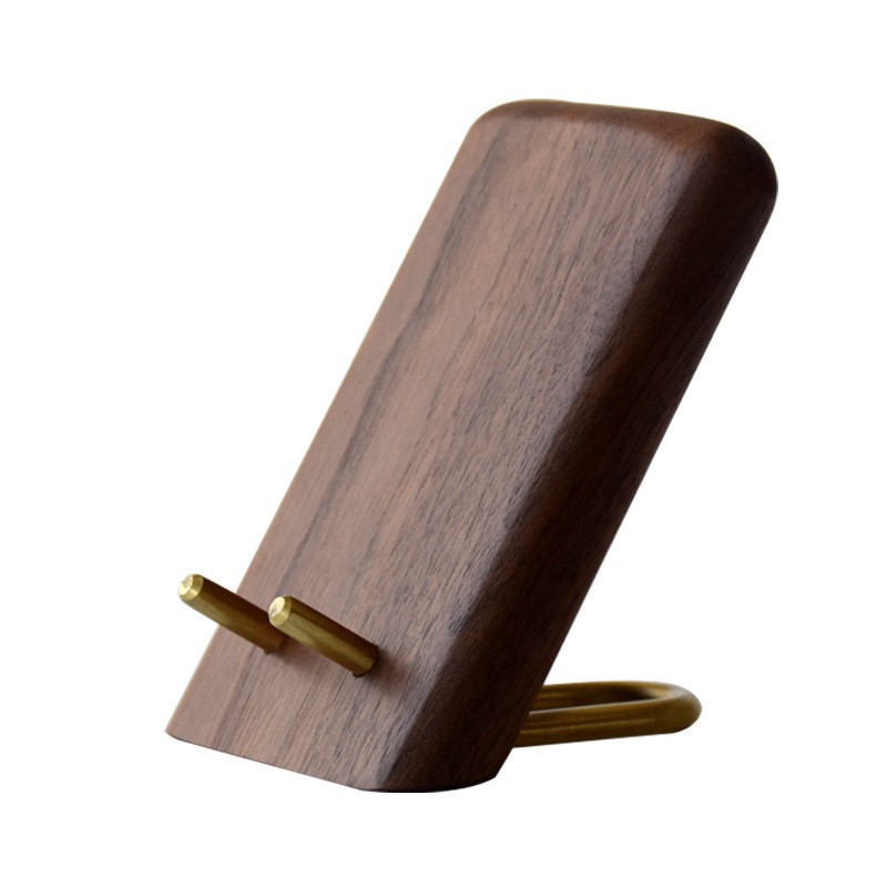 Phone Stand Manufacturer - Solid Wood Desktop Brass Holder