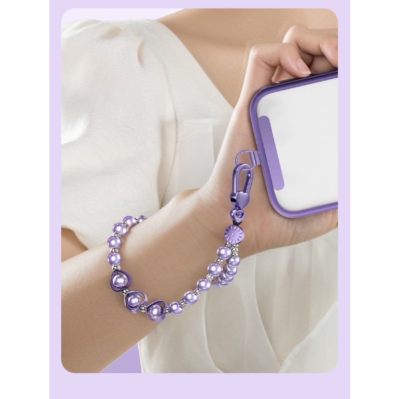 Phone Charm Bracelet Manufacturer - Crystal Pearl Beaded Anti-theft Strap