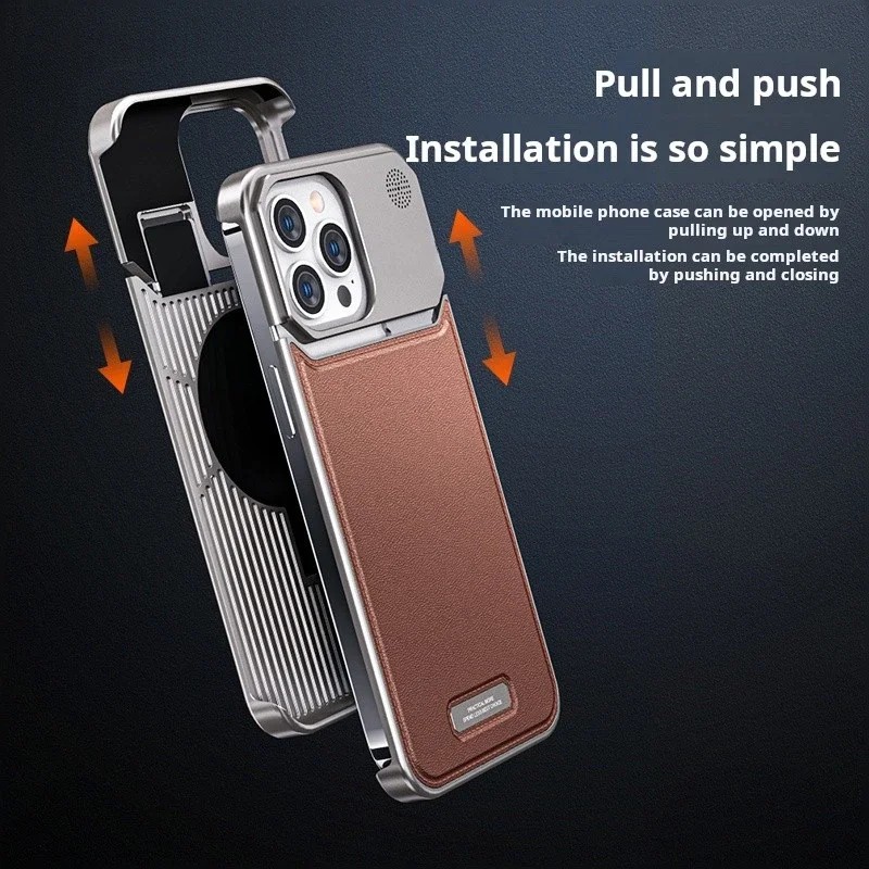 Phone Case Factory - Business Leather Aluminum 2-in-1 Metal Case