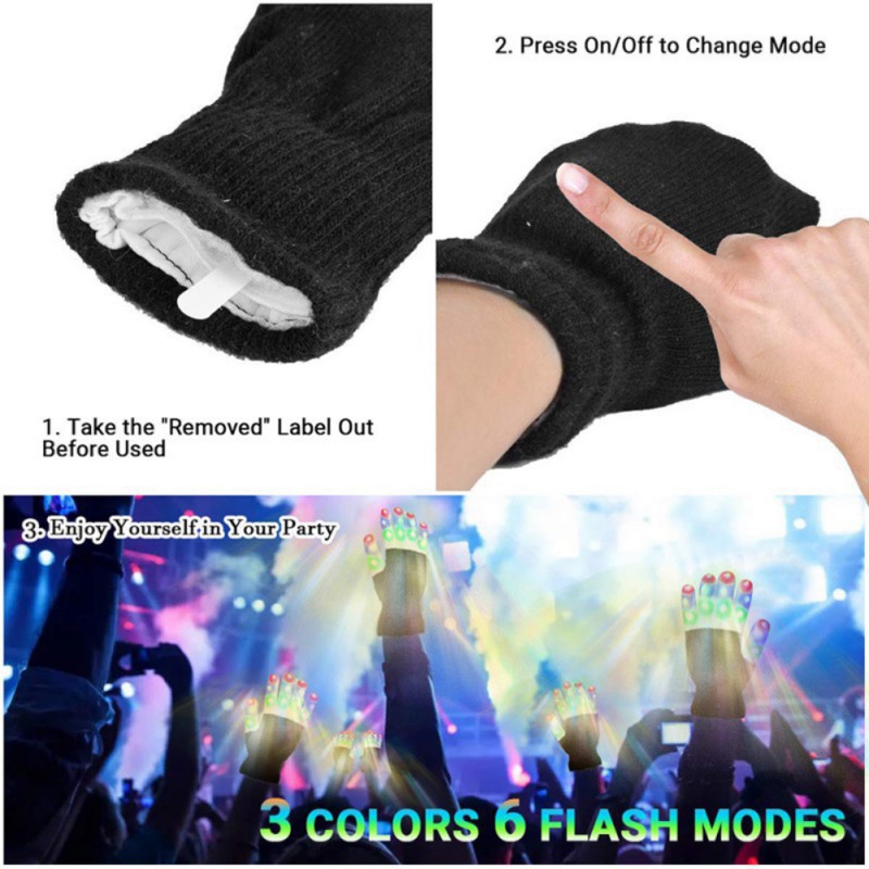 LED Glove Supplier - Winter Party Glow Flashing Finger Tip Lighting